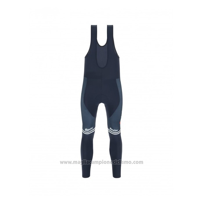 2021 Abbigliamento Ciclismo Trek Segafredo Bianco Scuro Blu Manica Lunga e Salopette